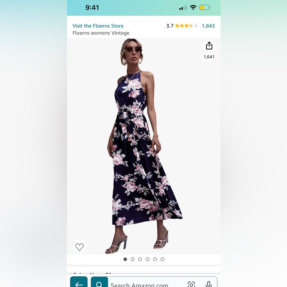 Floor length floral cocktail dress